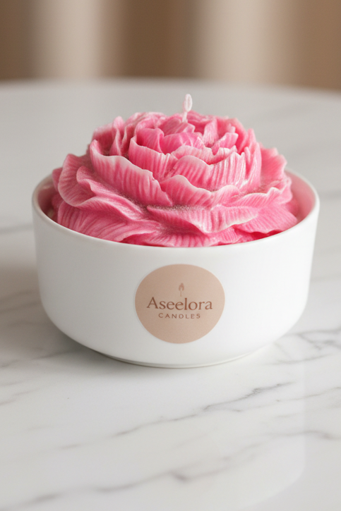 Handmade Candles ، A large, scented soy wax rose , It can be made in any color upon request.