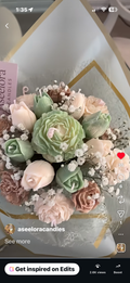 Handmade Soy Wax  Flowers Candles
