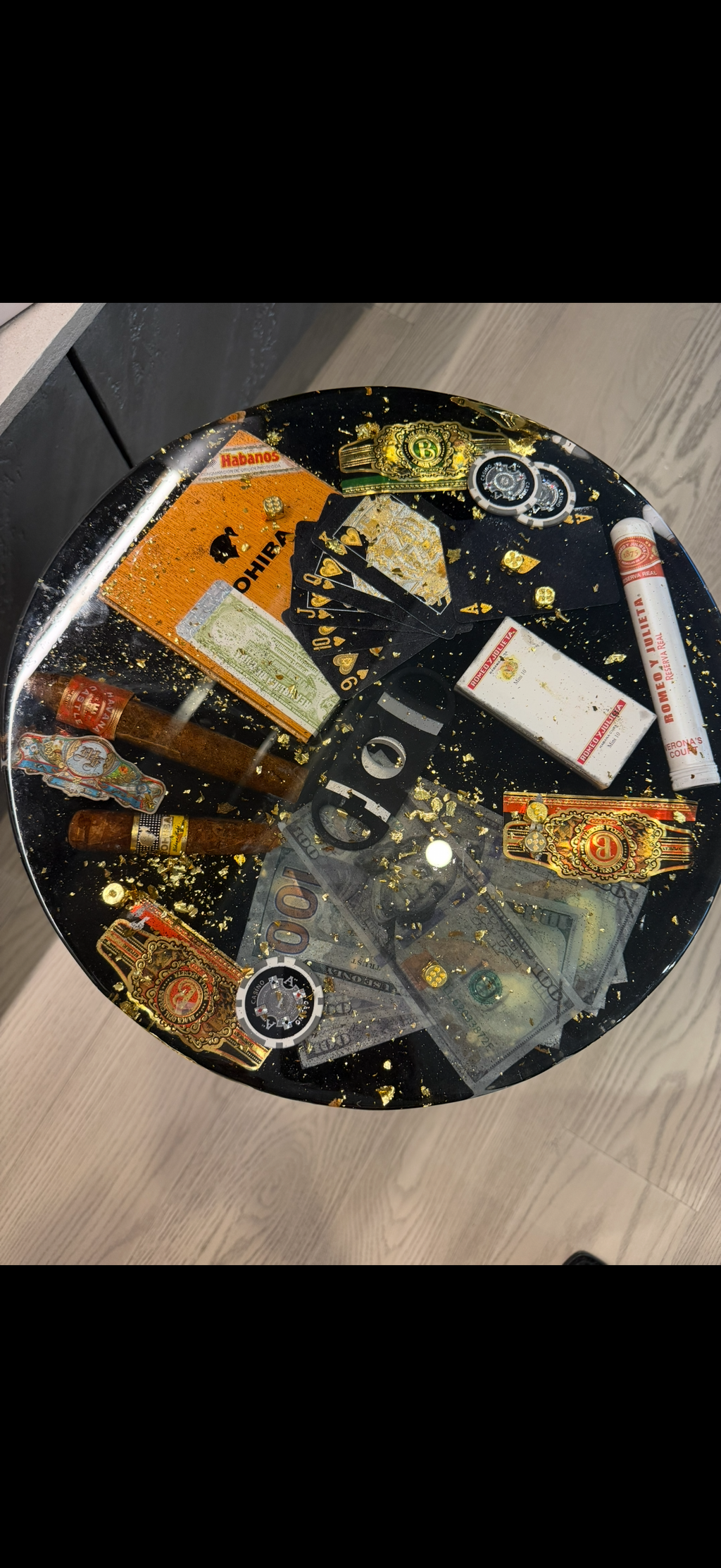 Handmade Resin Cigar Table