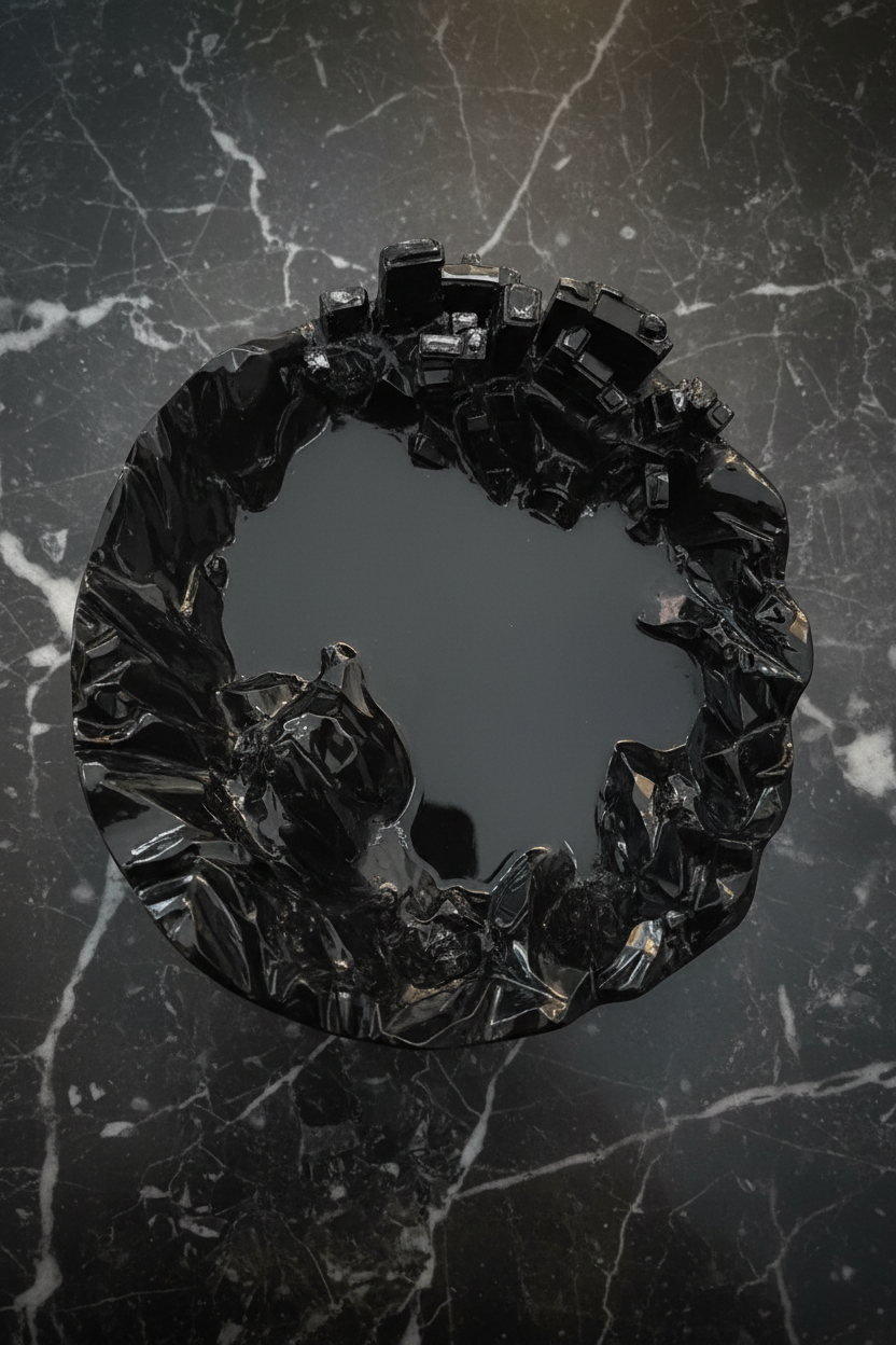Handmade resin ashtray with a unique artistic design.