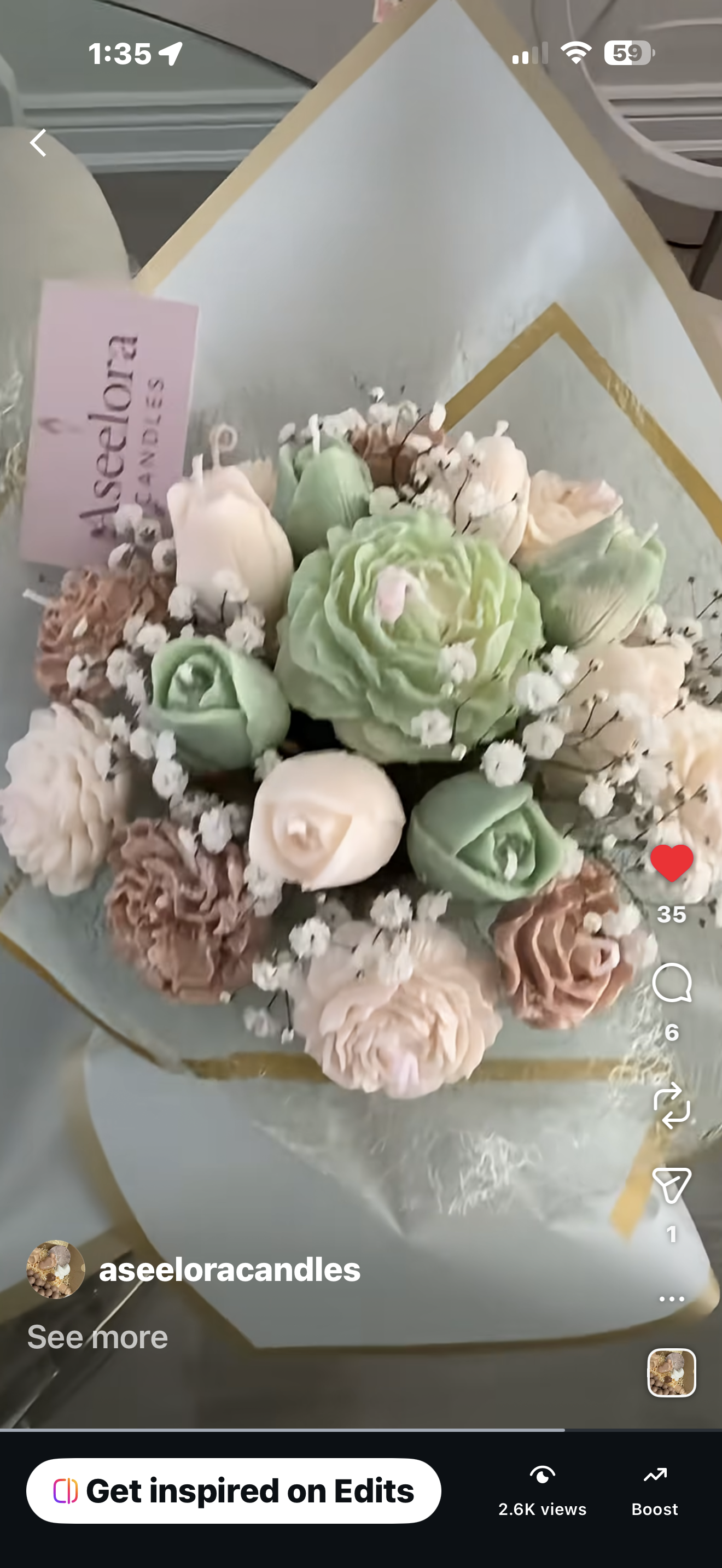 Handmade Soy Wax  Flowers Candles