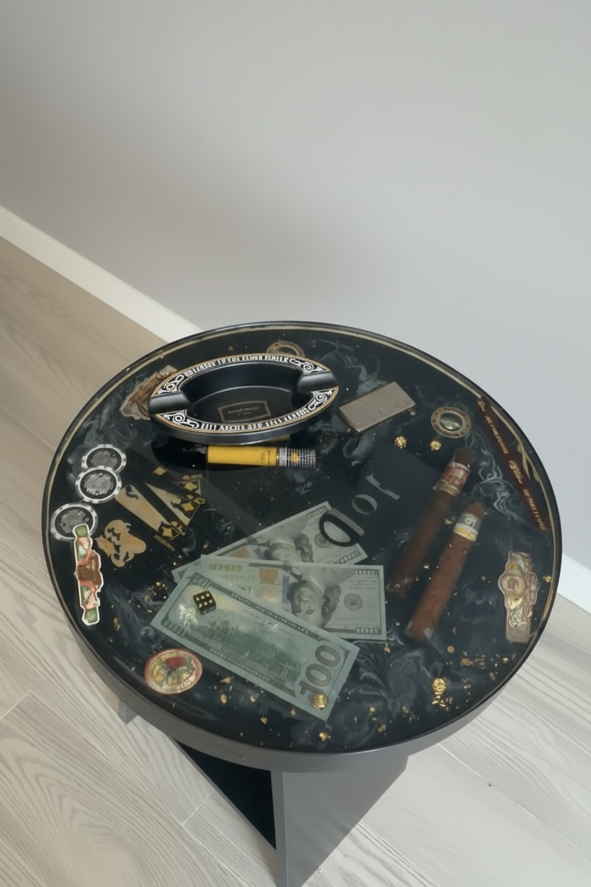 Handmade Resin Cigar Table