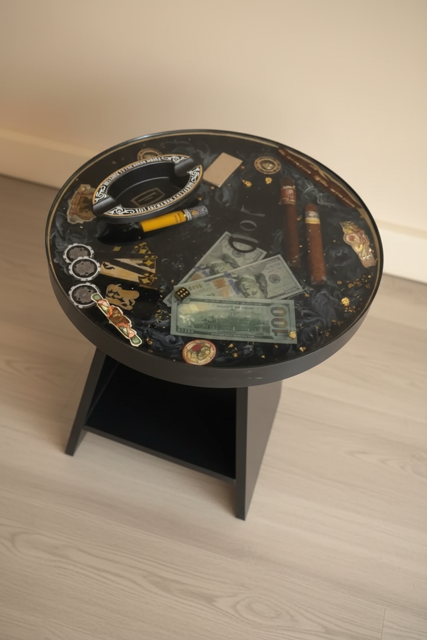 Handmade Resin Cigar Table
